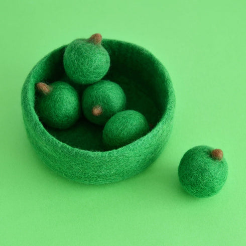 DASHDU - Adam Apple - Five Felt Fruit Apples With Bowl